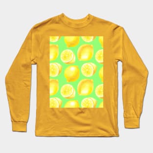 Watercolor lemons pattern Long Sleeve T-Shirt